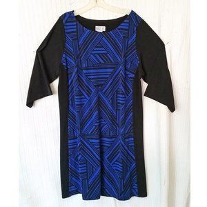 Dark Blue and Black Shift Dress by Robbie Bee Womens Plus Size 1X